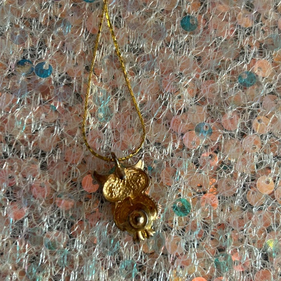 18 Karat Gold Plated Owl Necklace - Picture 3 of 5